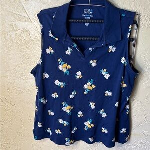 croft & barrow Women's Navy Floral Top